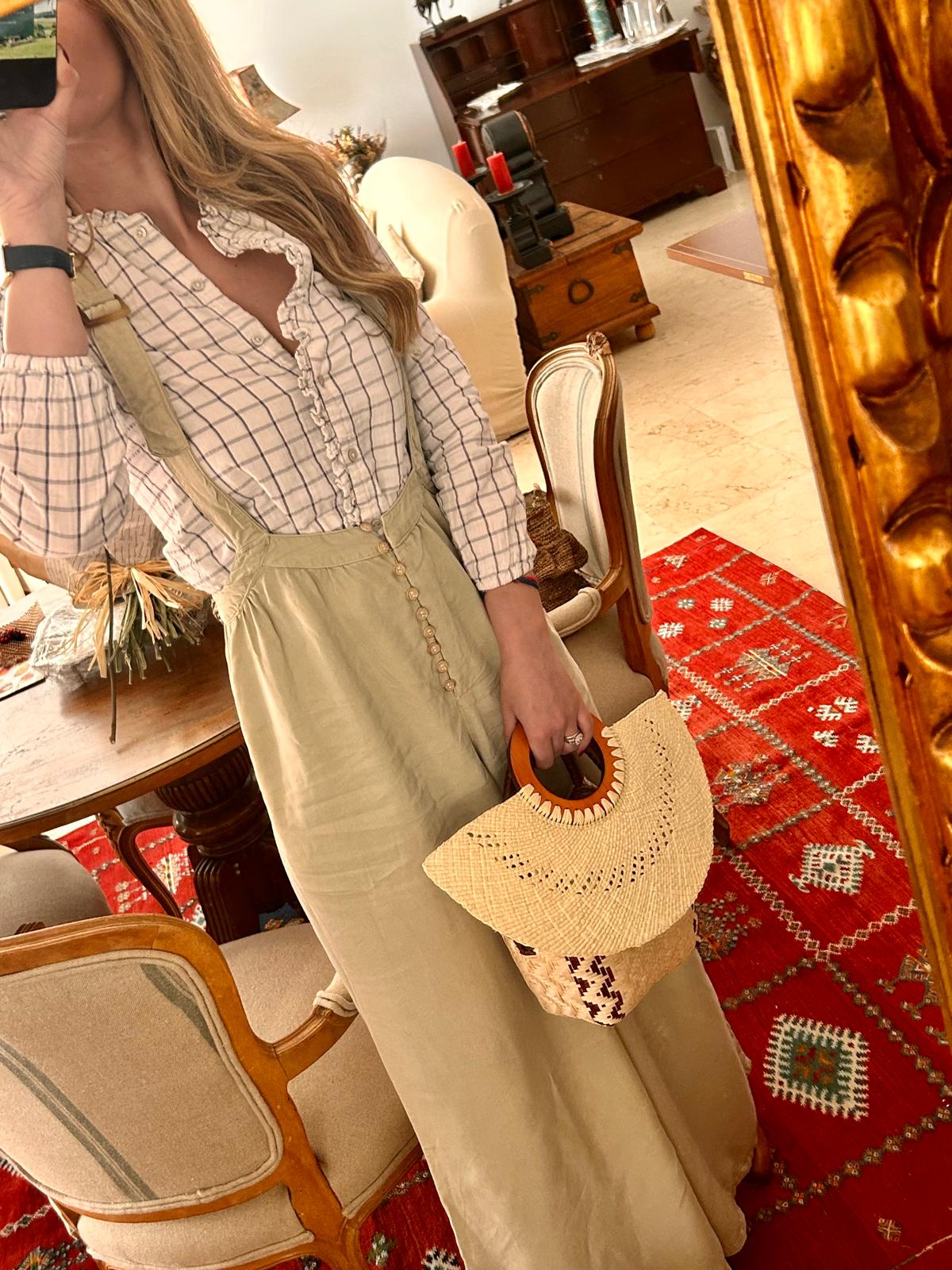 Abanico "Muiscas" bicolor caldera y crudo