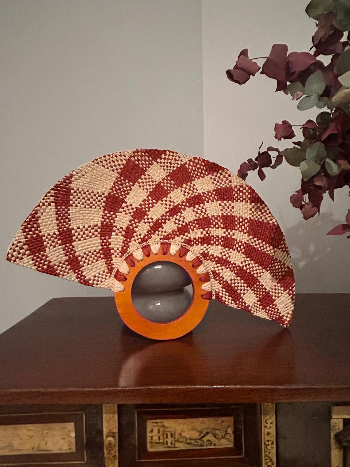 Abanico "Muiscas" bicolor caldera y crudo