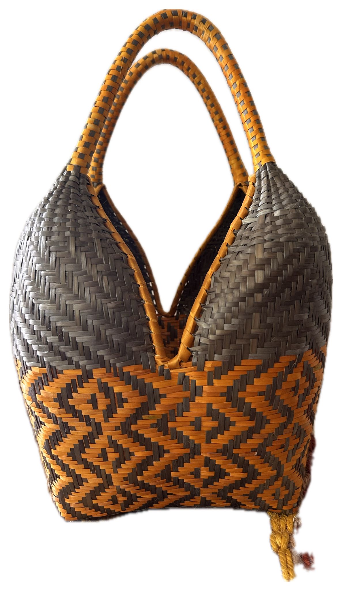 Bolso "Bruna" triángulos gris verdoso