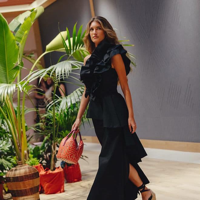 Bolso "Brunita" rosa y naranja