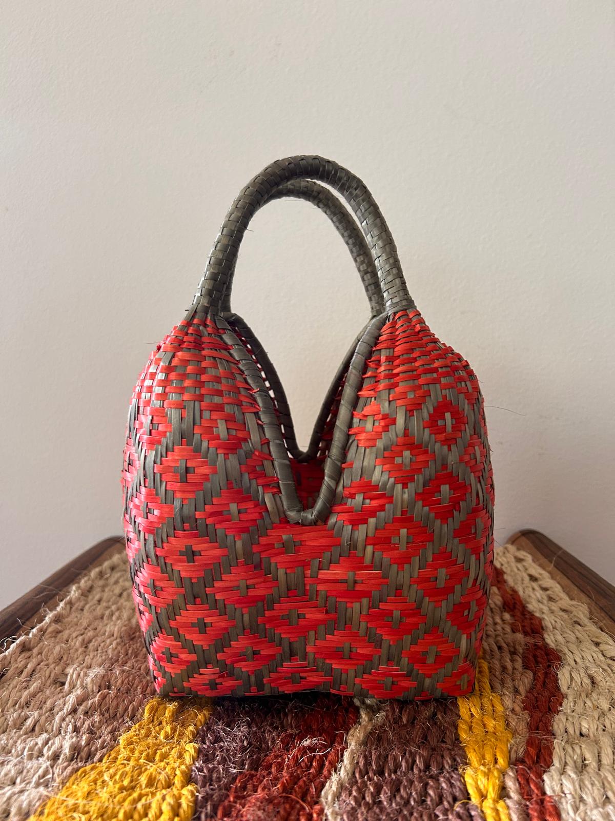Bolso "Brunita" naranja y verdoso