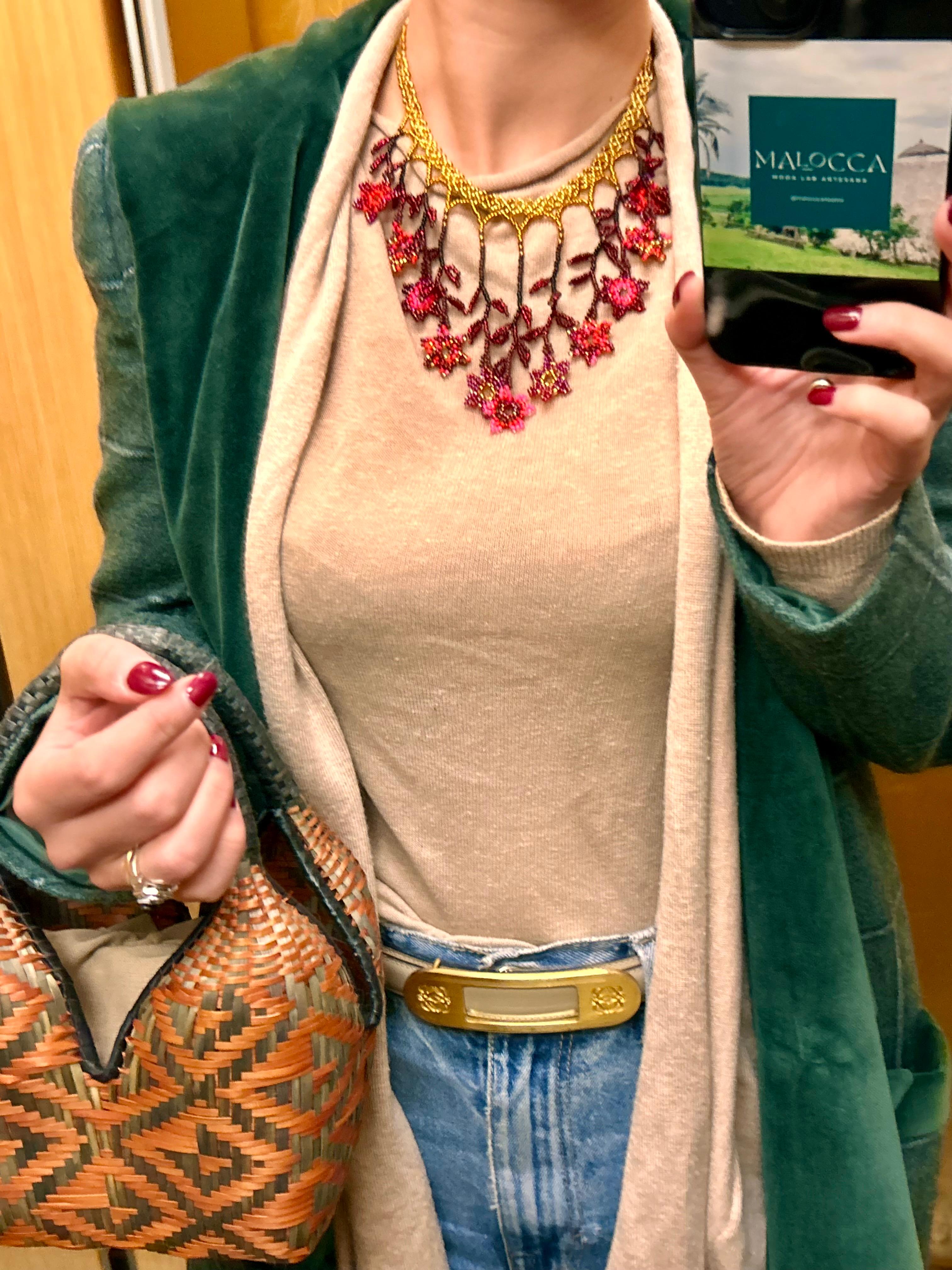 Bolso "Mini Brunita" gris verdoso y marrón