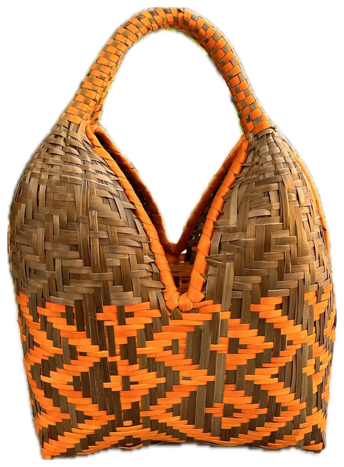 Bolso "Mini Brunita" triángulos gris verdoso