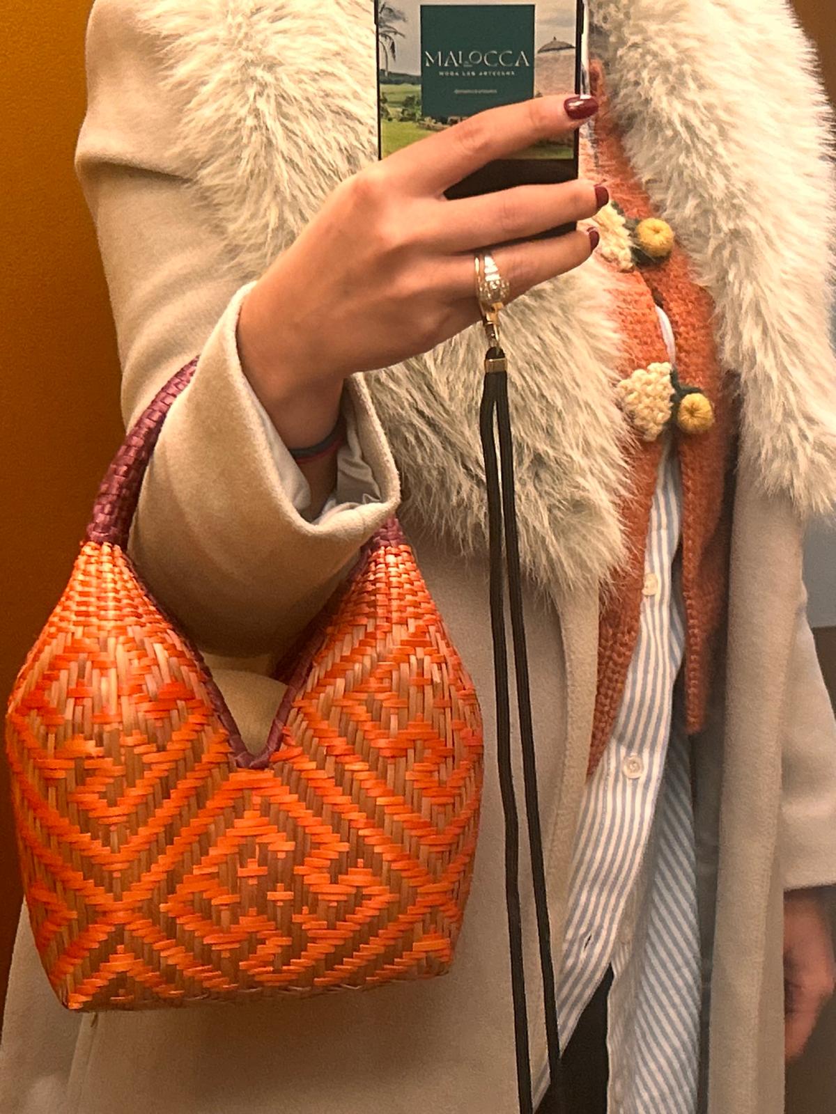Bolso "Brunita" rosa y naranja