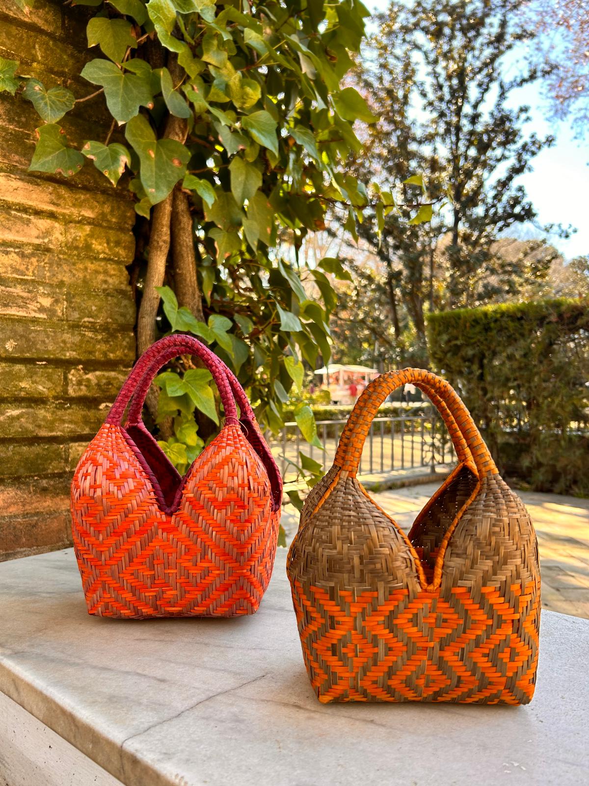 Bolso "Brunita" rosa y naranja