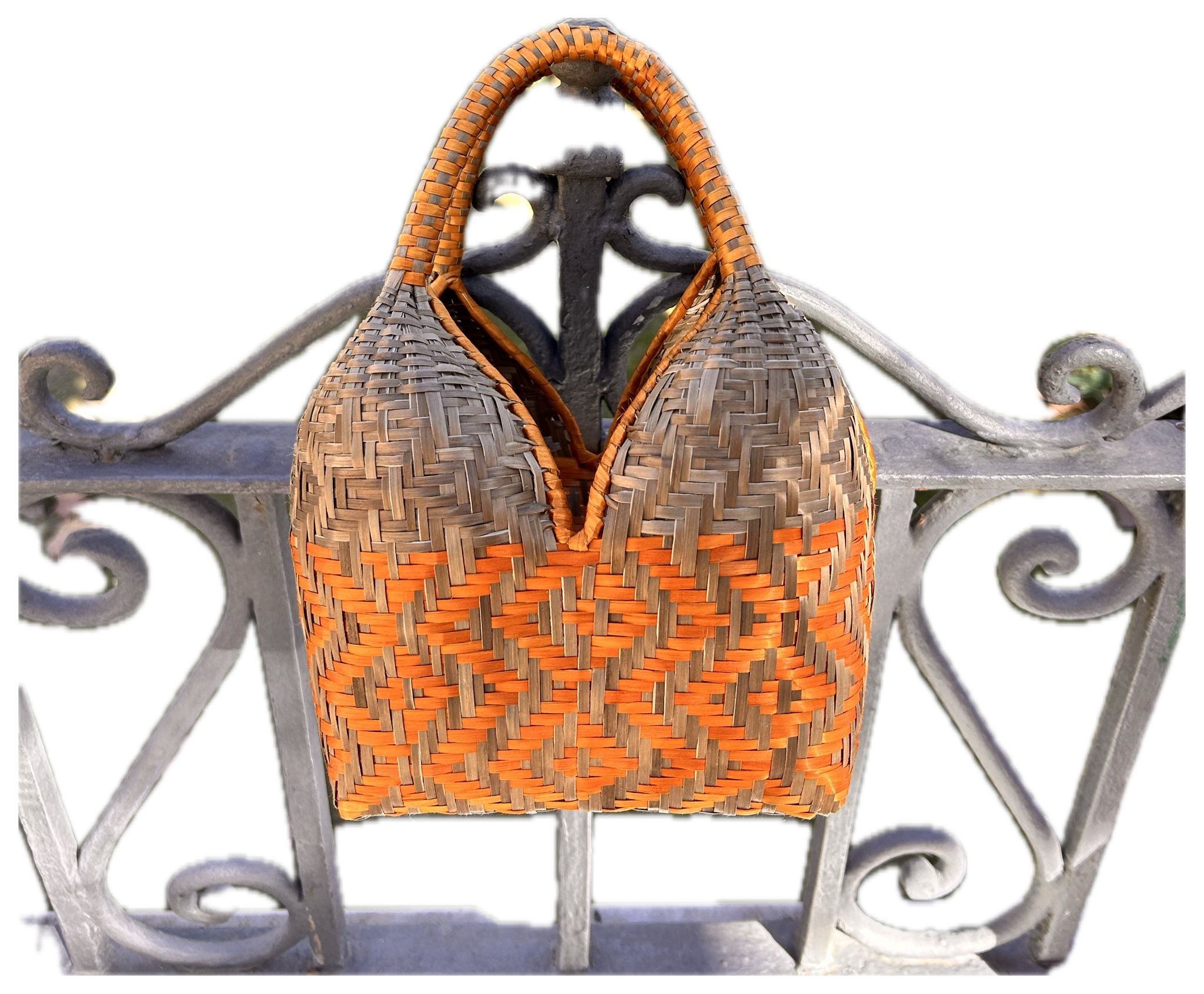 Bolso "Mini Brunita" triángulos gris verdoso