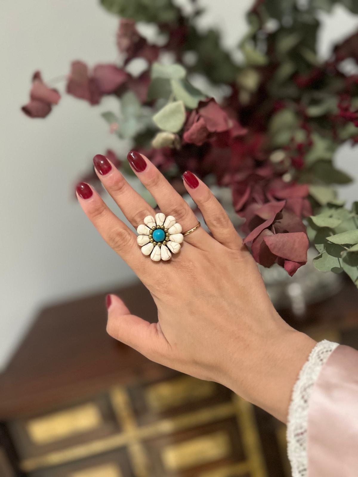 Anillo de semillas marfil