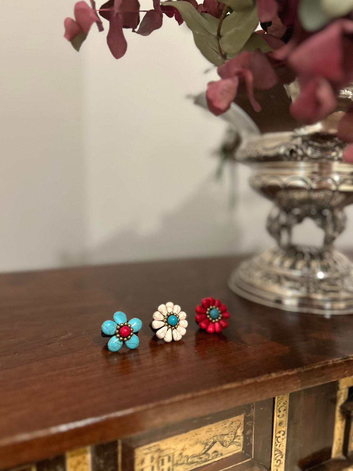 Anillo de semillas turquesa