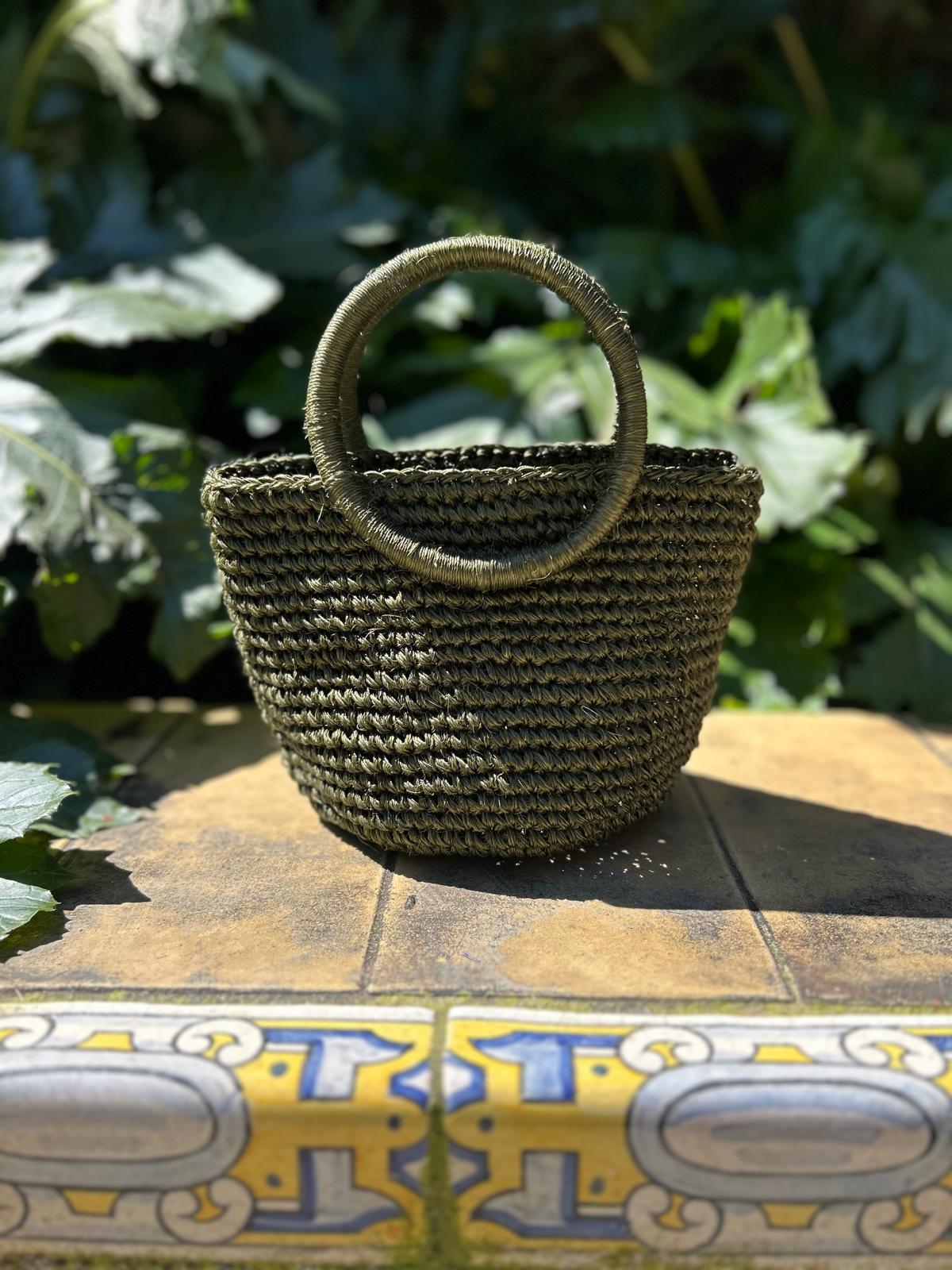 Bolso "Cloe" verde asa redonda