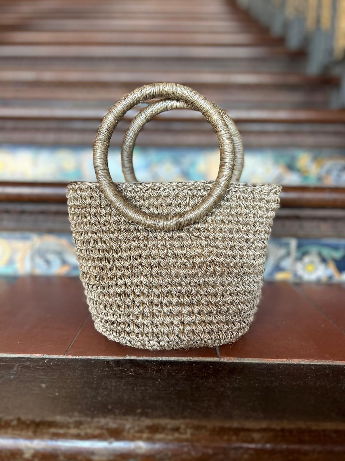 Bolso "Cloe" natural asa redonda
