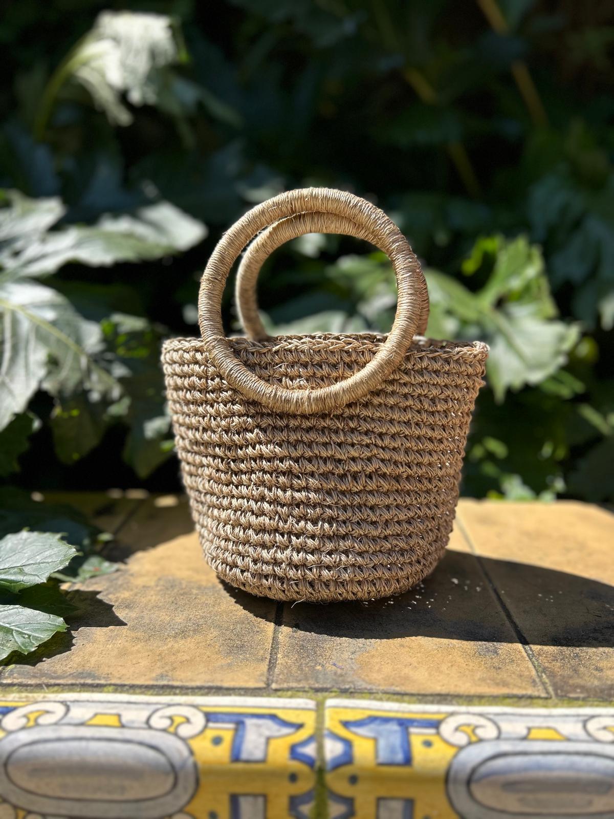Bolso "Cloe" natural asa redonda