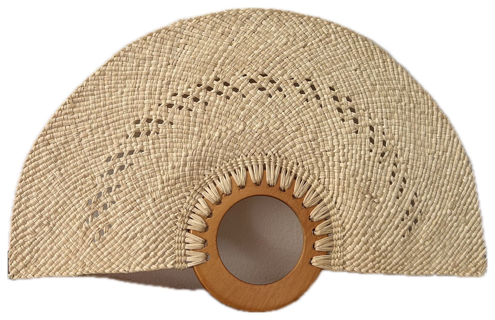 Abanico "Muiscas" crudo cenefa