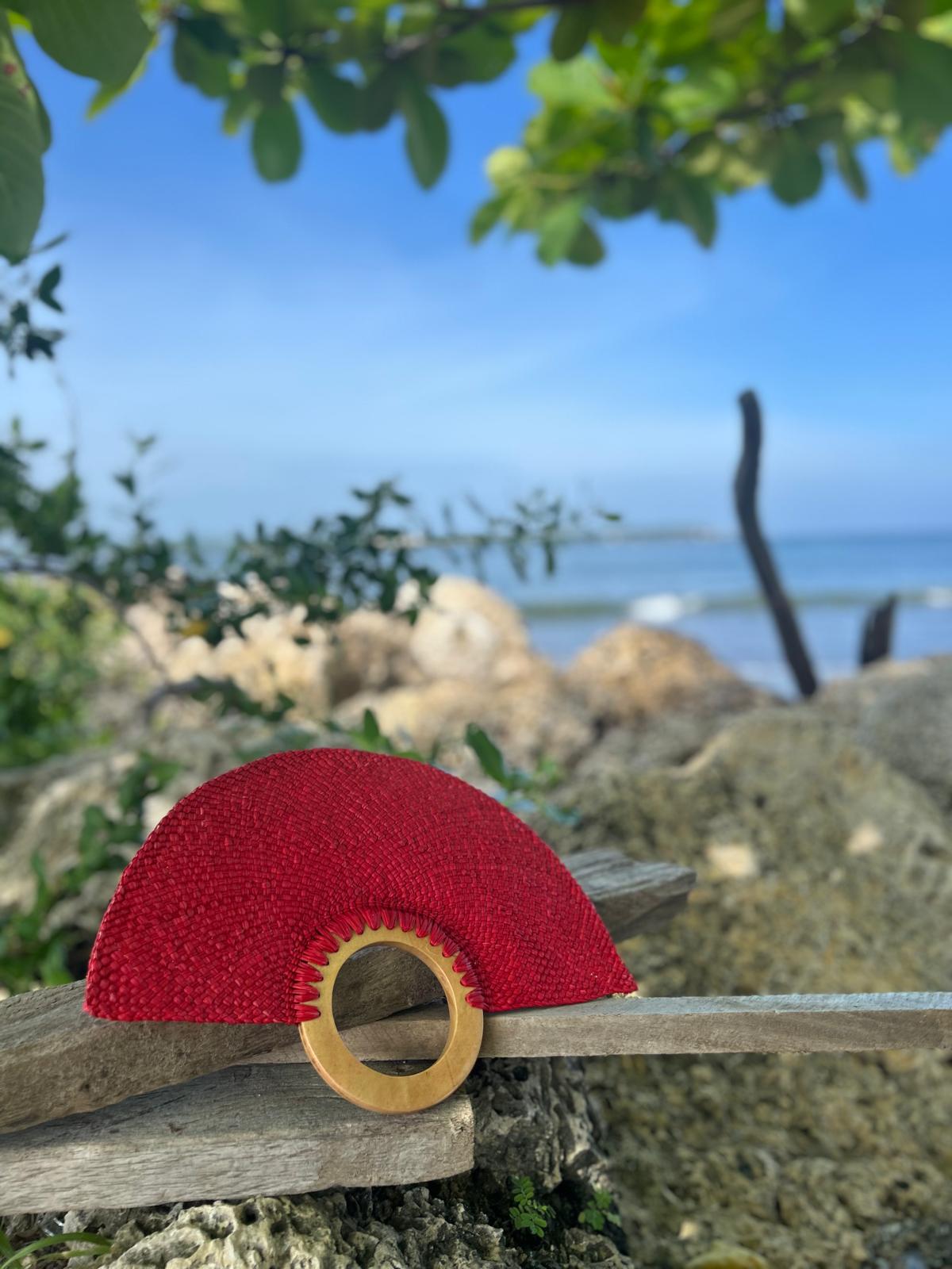 Abanico "Muiscas" rojo