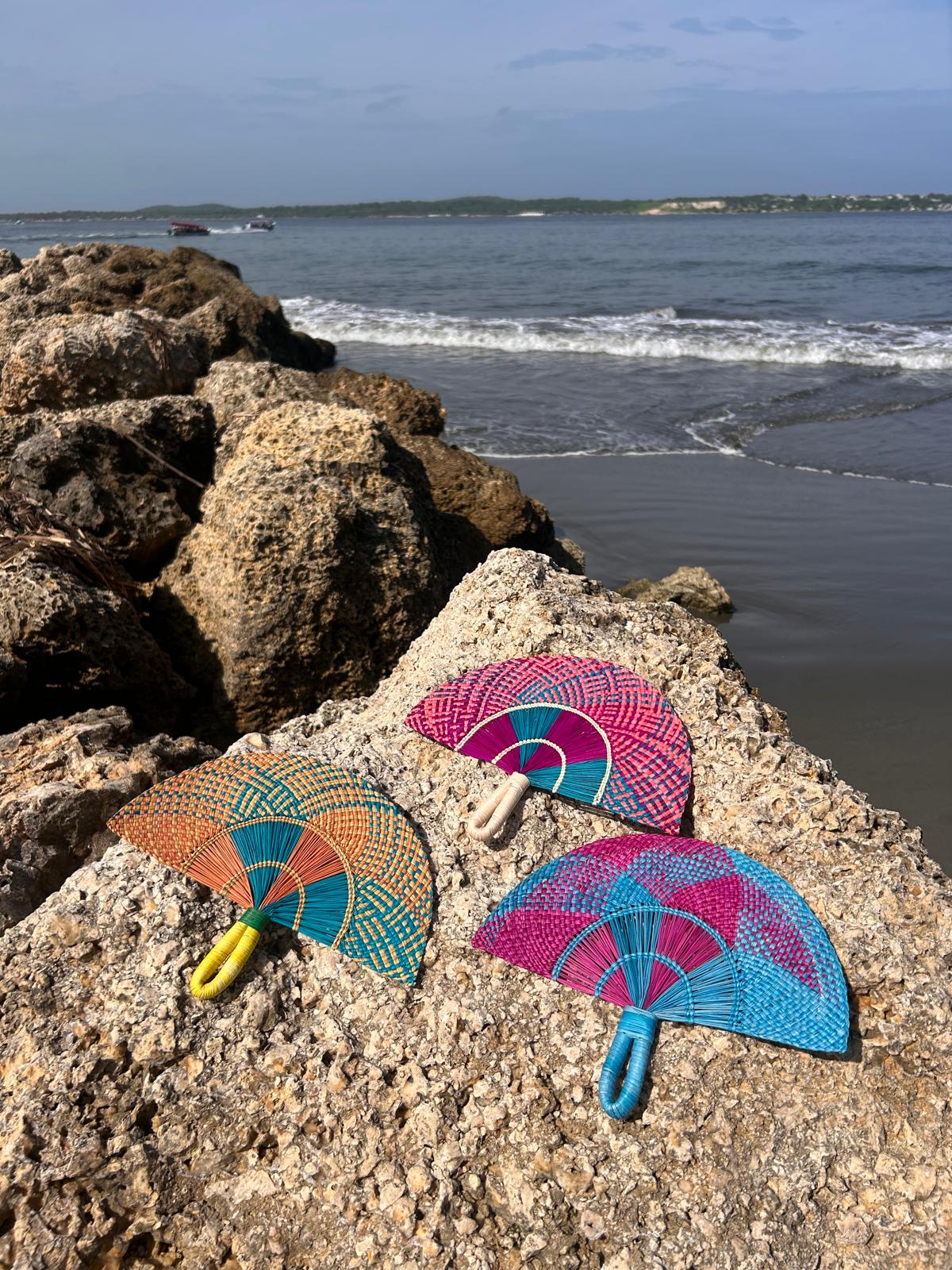 Abanico "Tunja" morado y rosa