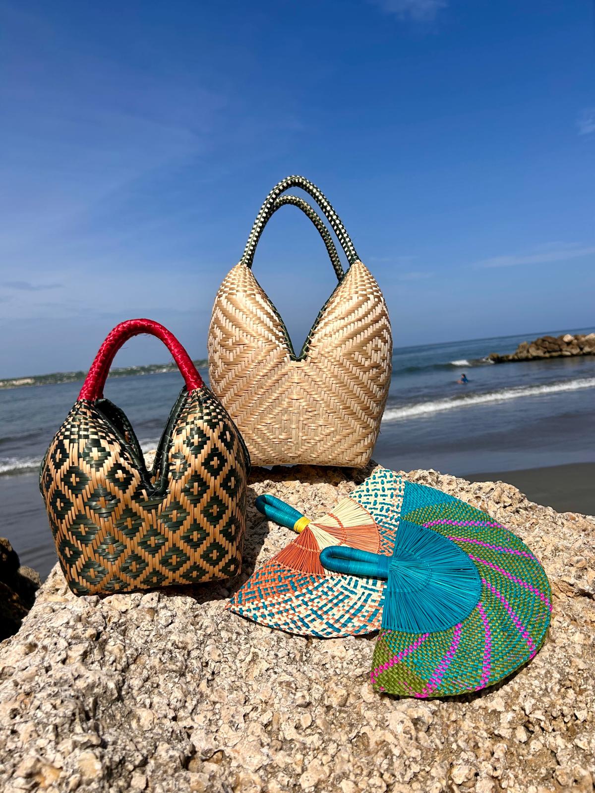 Abanico "Tunja" azul y verde