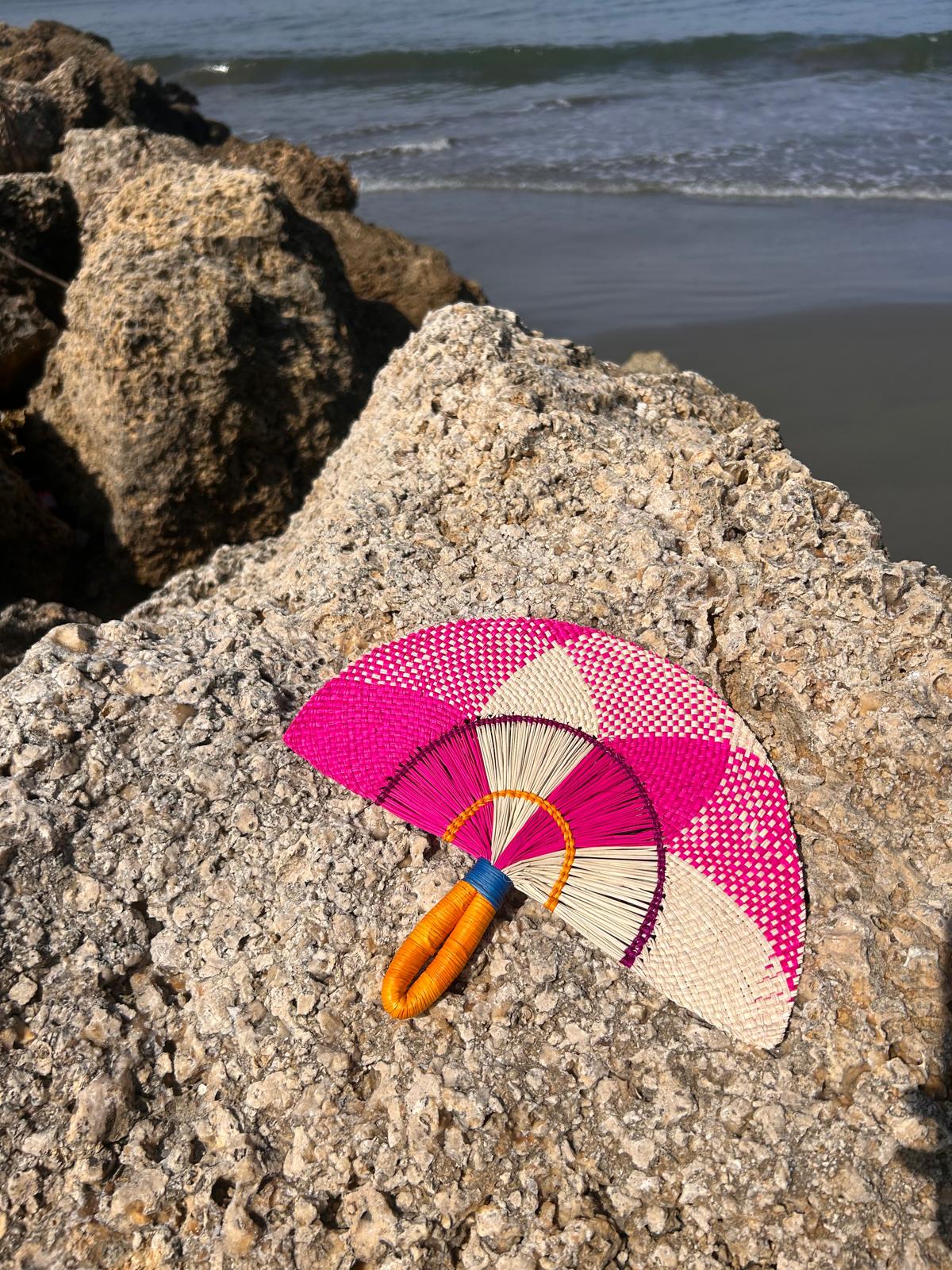 Abanico "Tunja" fucsia y blanco