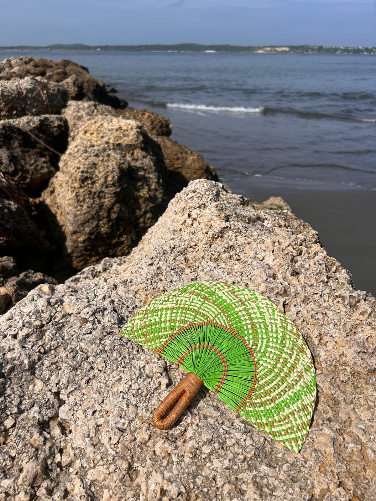 Abanico "Tunja" verde y marrón