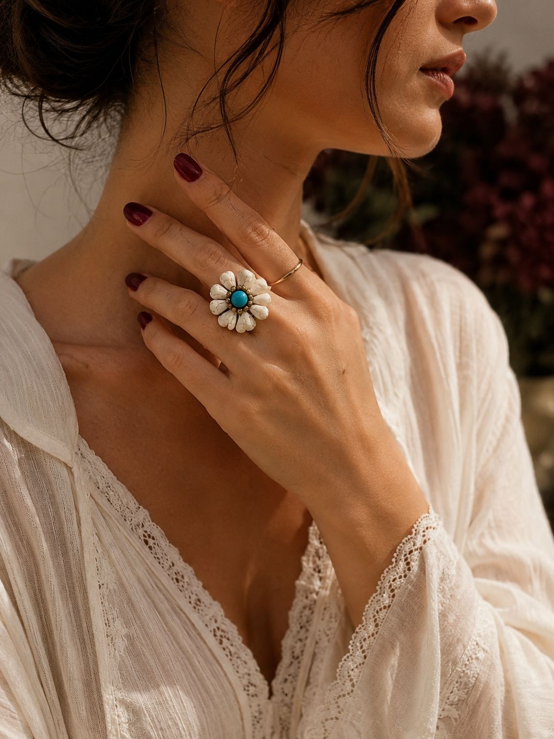 Anillo de semillas marfil