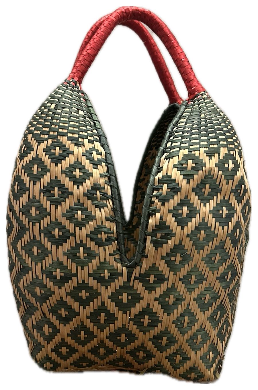 Bolso "Bruna" verde asa roja