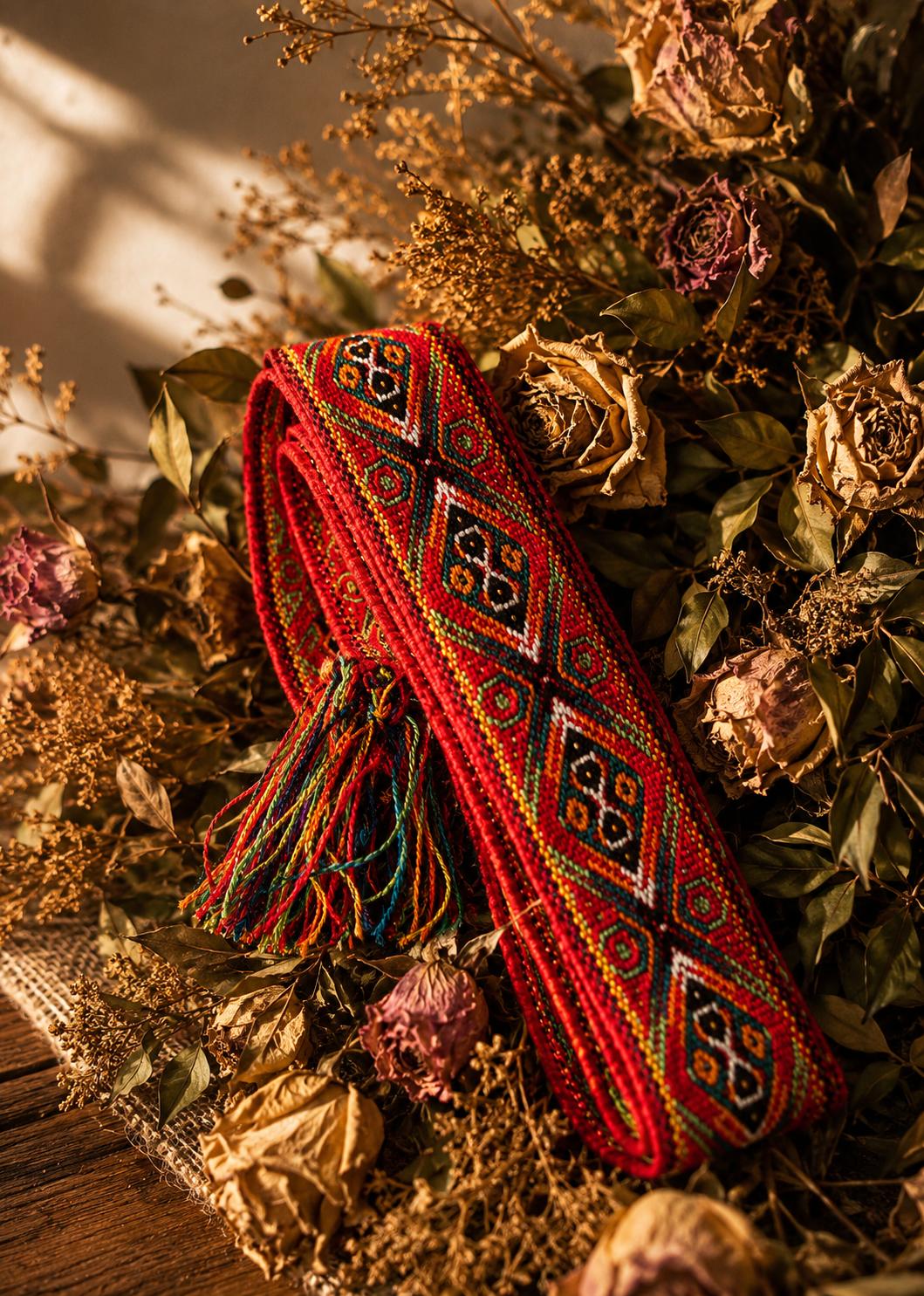 Fajín rojo multicolor 3 cm