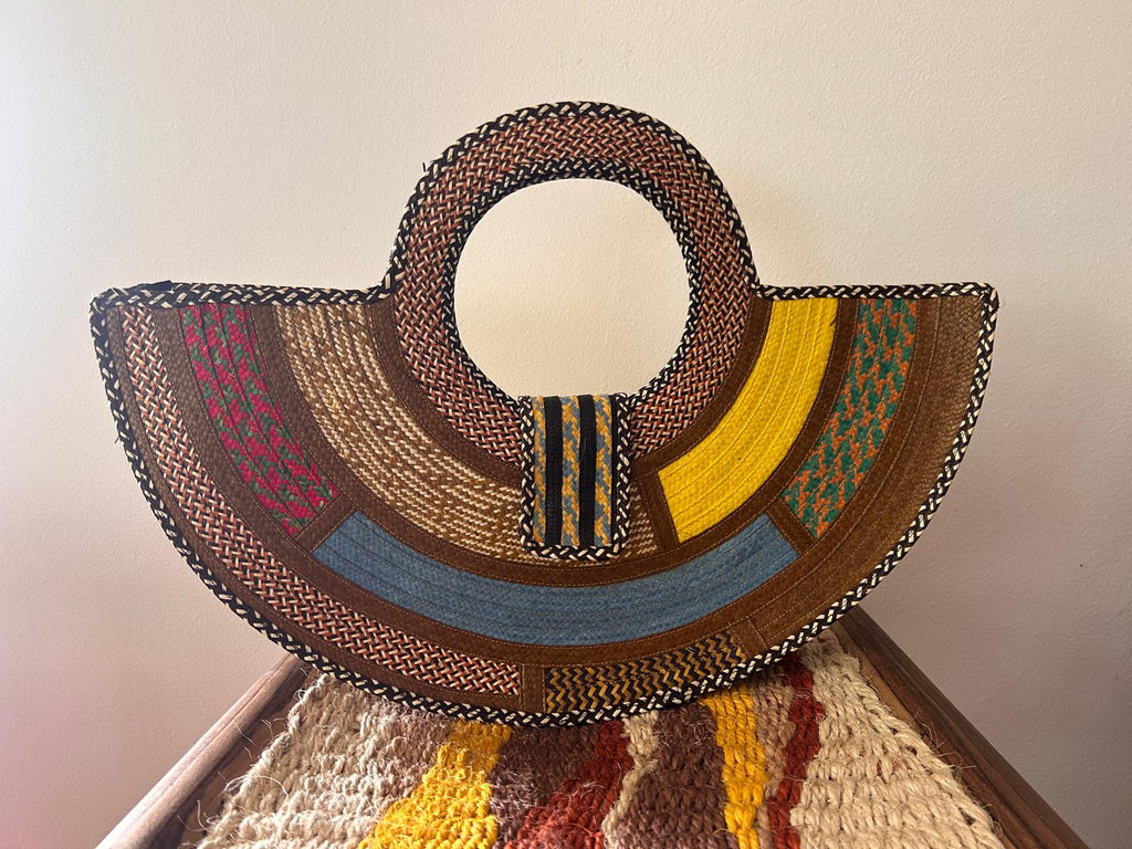 Bolso "Guatapé" turquoise con asa tejida 01