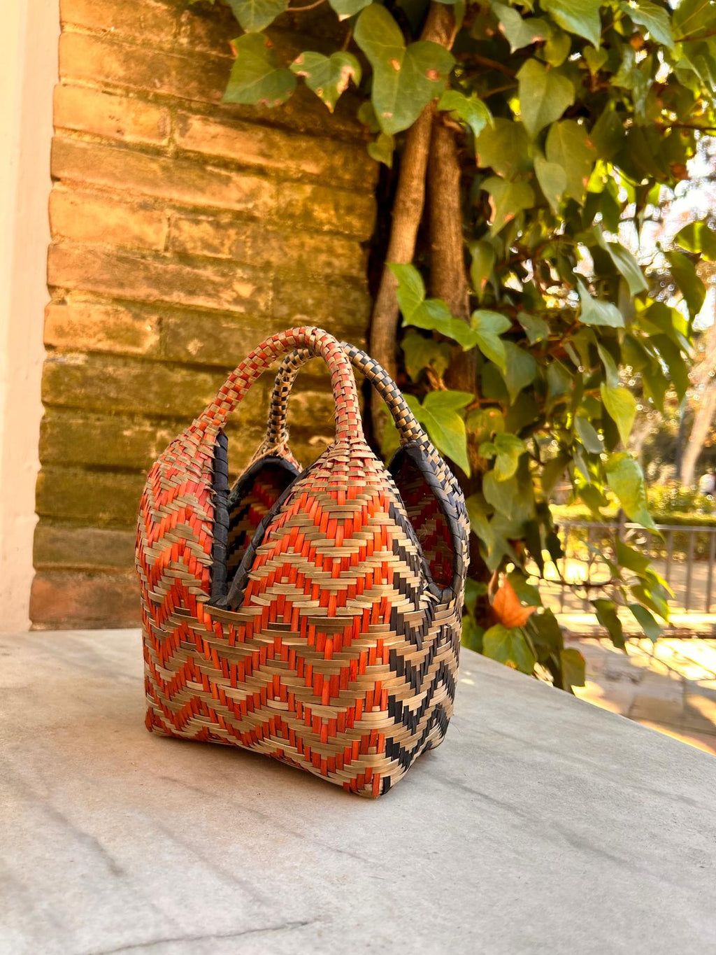 Bolso "Mini Brunita" zig-zag tricolor