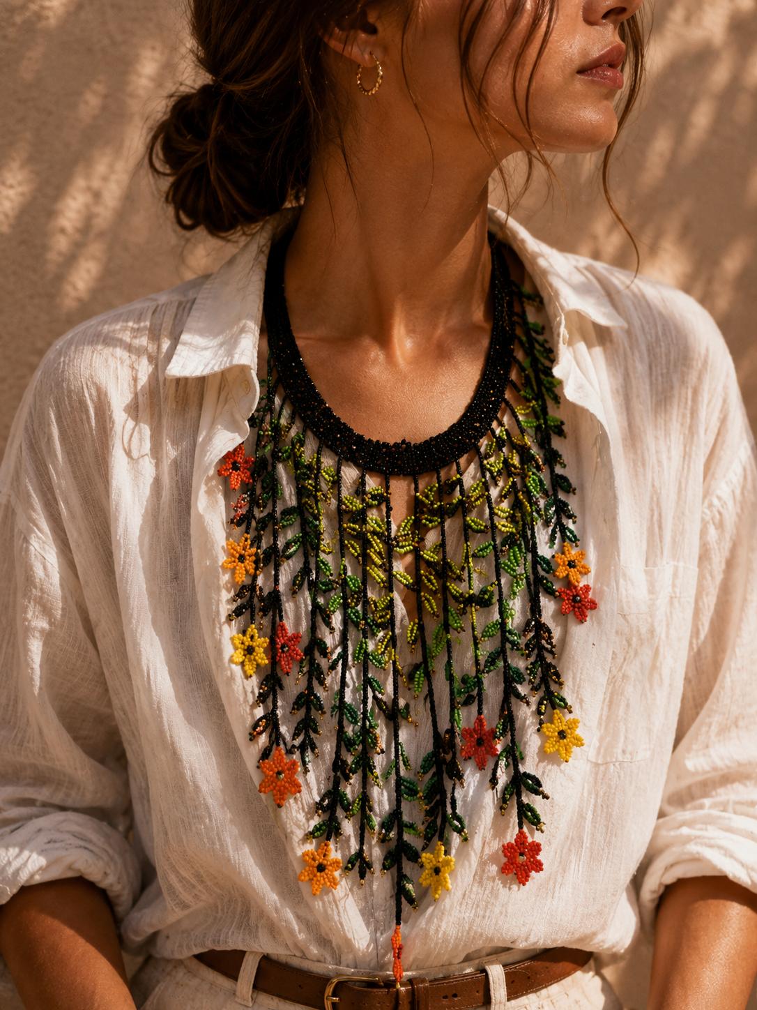 Collar maxi "Cascada de flores"